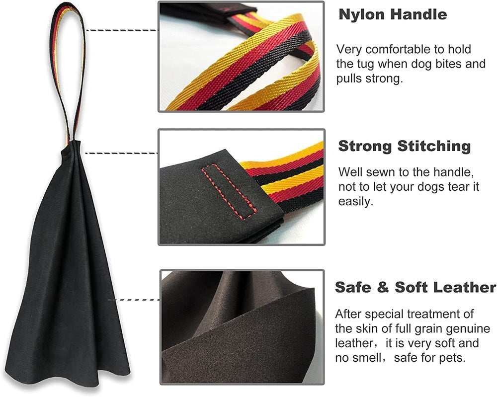 Jouet de Dressage en Cuir Crazy Horse pour Chiens