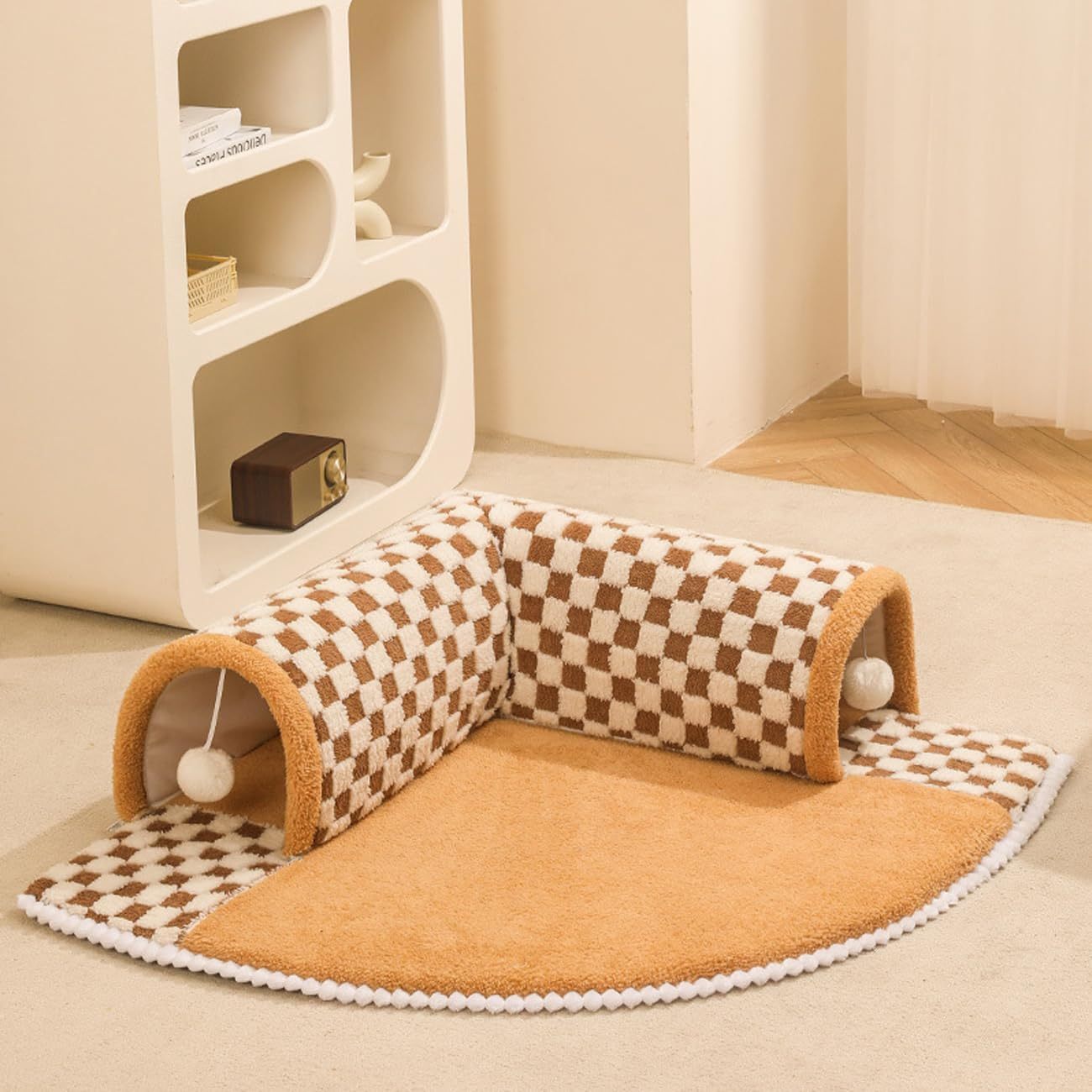 Lit Tunnel 2 en 1 pour Chiens et Chats en Peluche