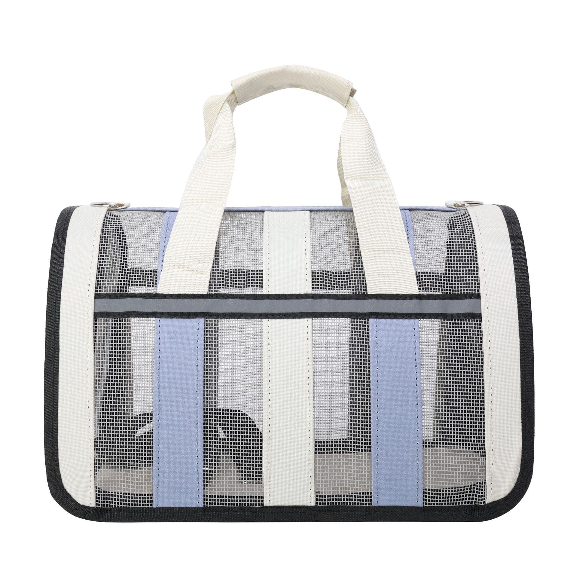 Sac à dos pour chat portable en filet, idéal pour les sorties et le confort des animaux.