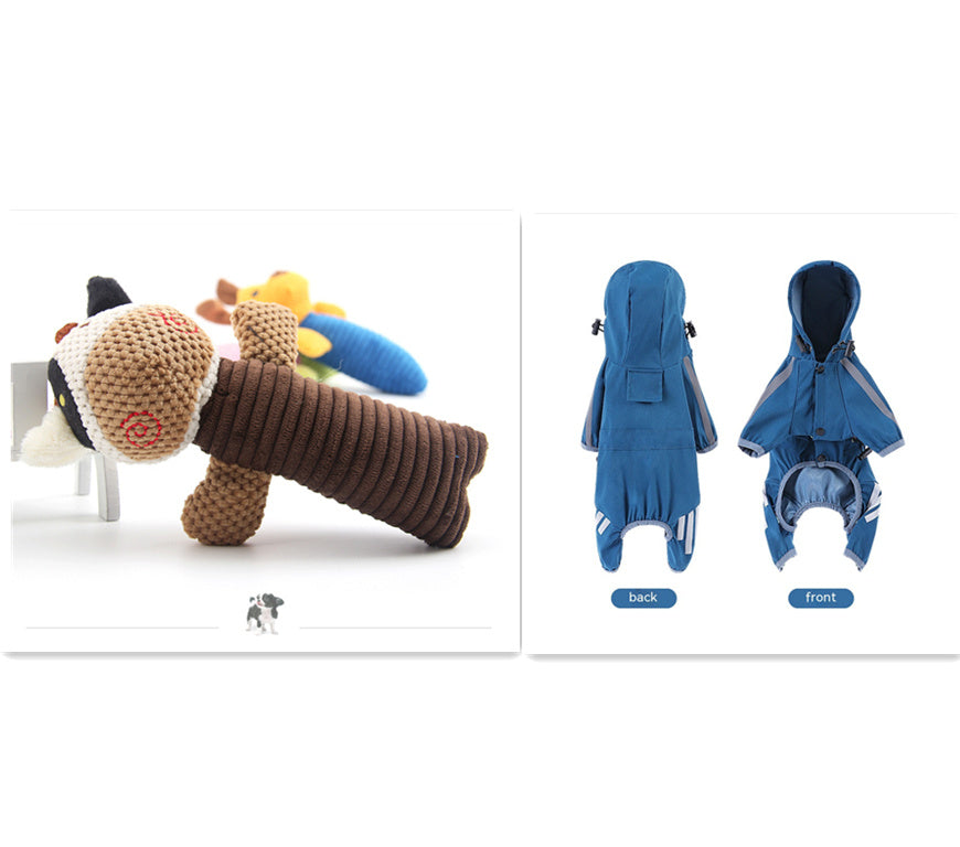 Jouet en peluche pour chien - Chiot, veau et grenouille