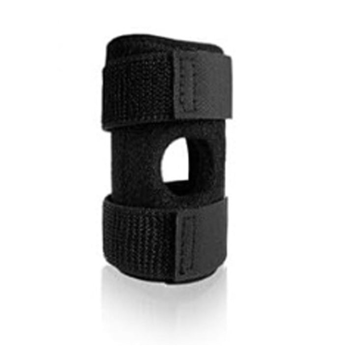 Genouillère pour chien en noir, conçue pour le soutien des articulations en réhabilitation.