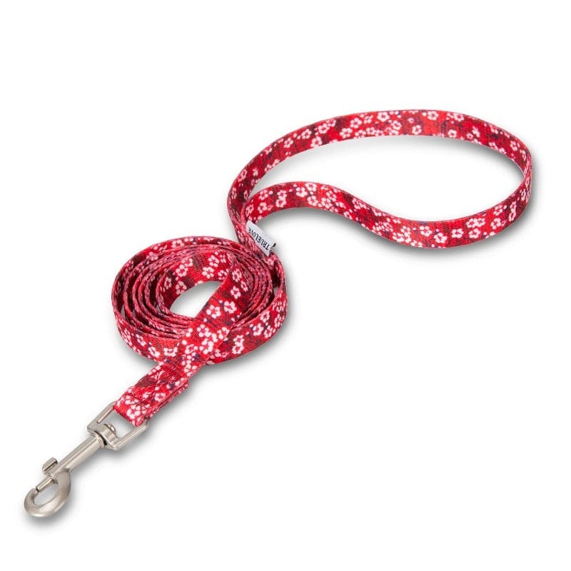 Corde florale résistante pour chiens et chats en rouge, idéale pour les promenades et accessoires pour animaux.