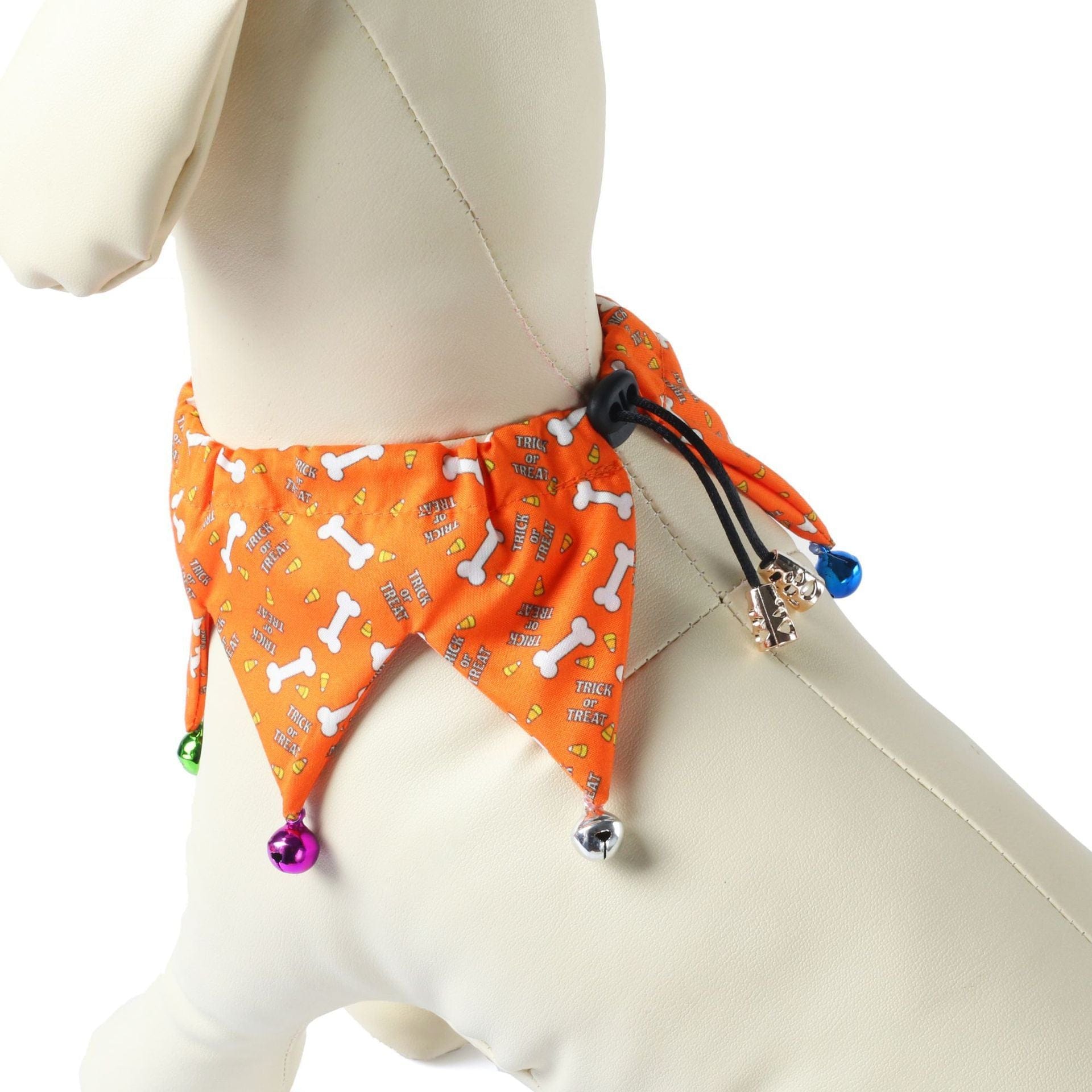 Collier ajustable festif pour animaux de compagnie, motif os, idéal pour les occasions spéciales.
