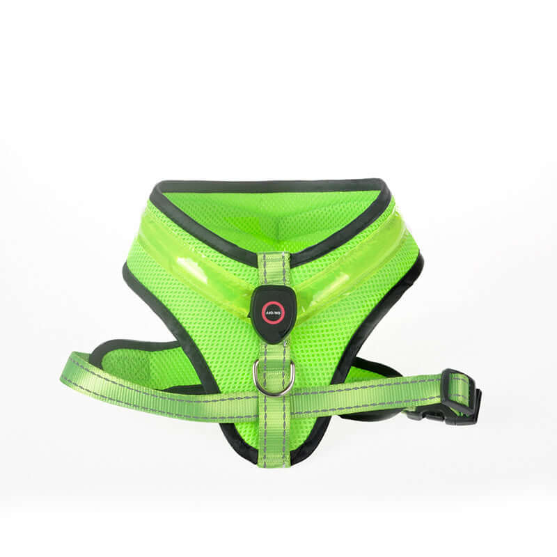 Harnais LED lumineux pour chien, rechargeable USB, design ergonomique et sécurité accrue.