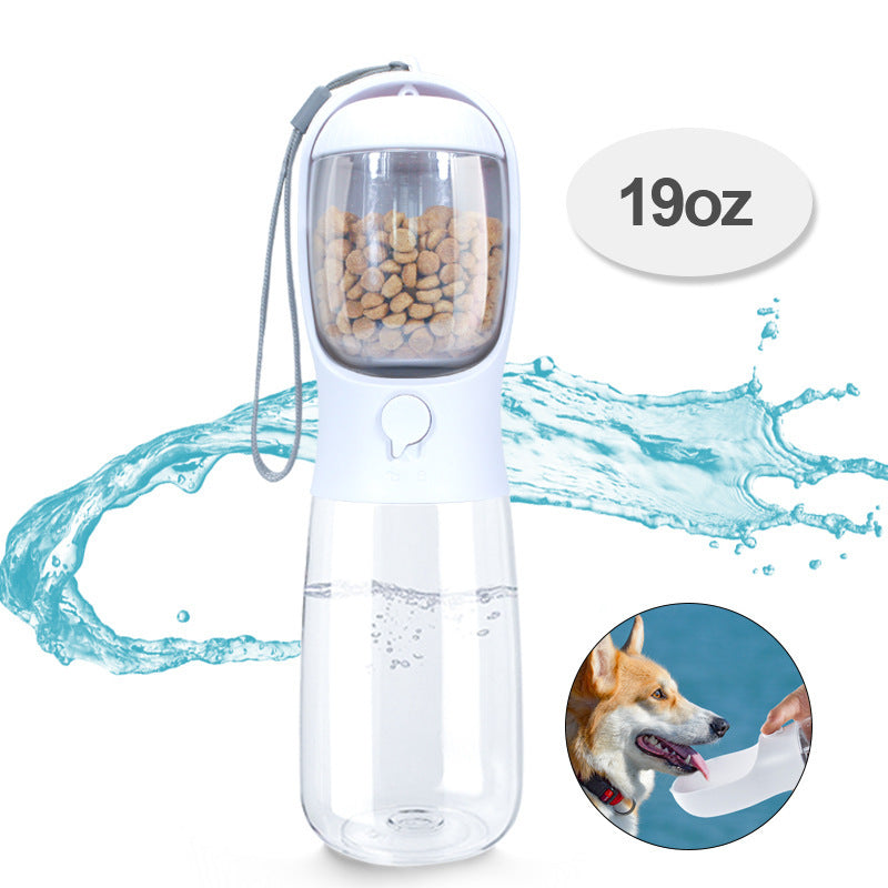 Gobelet portable pour animaux de compagnie 19oz avec compartiment pour nourriture et eau, idéal pour chiens et chats.