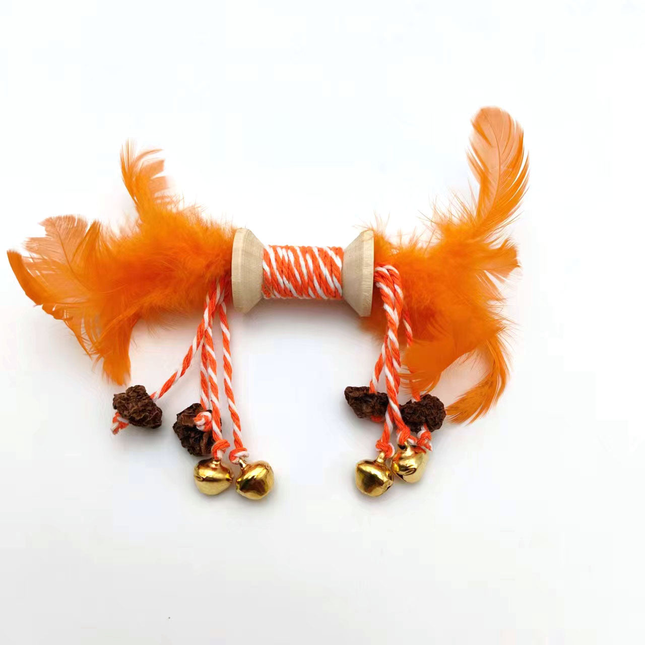 Jouet de Chat en Plumes Colorées avec Cloches