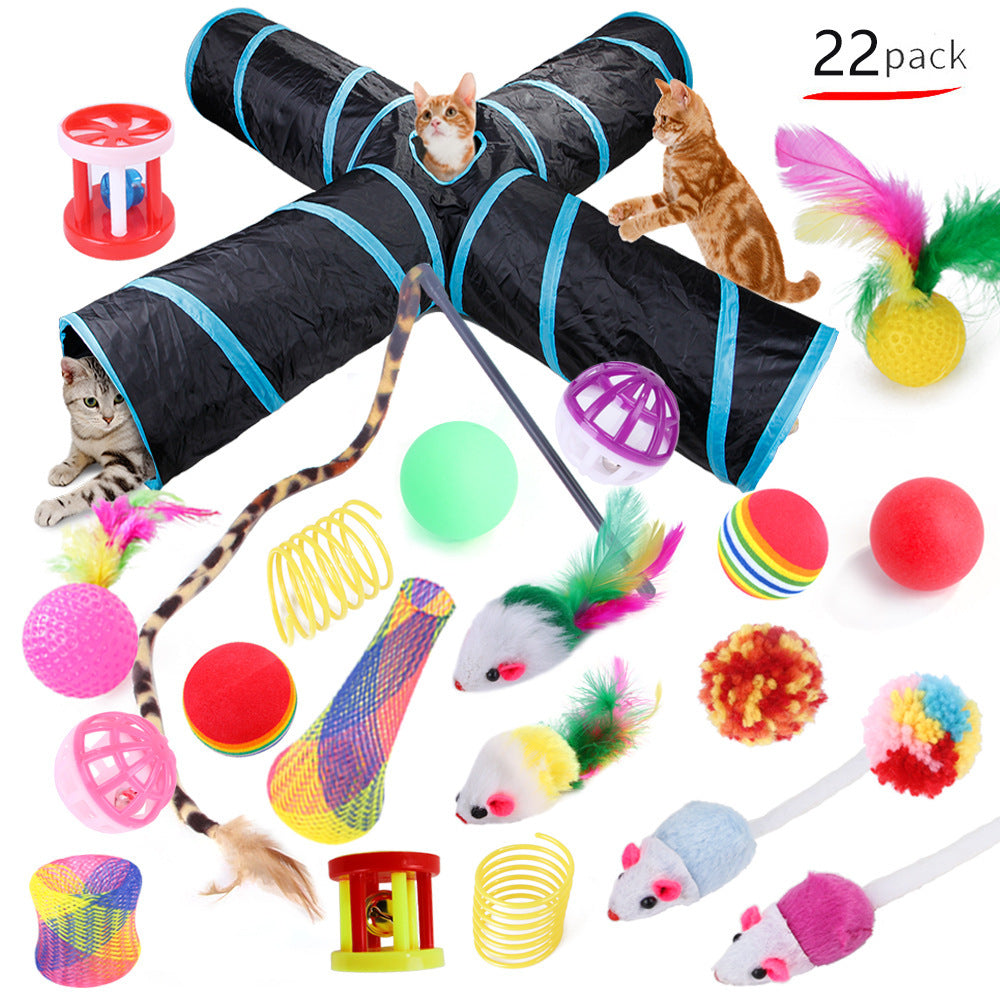 Ensemble de Jouets pour Chats Amusants avec Tunnel