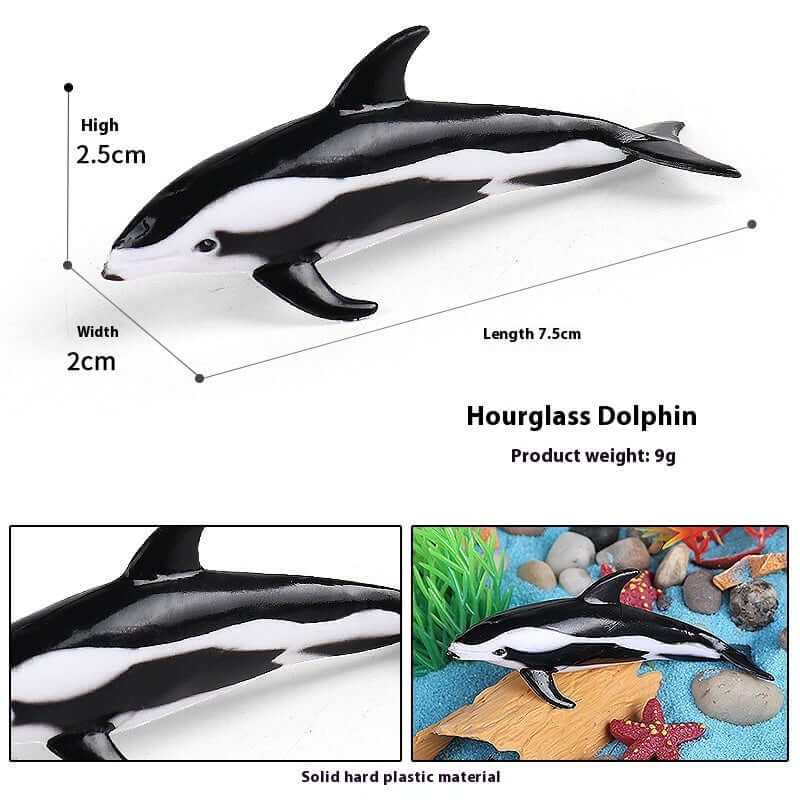 Modèle de dauphin en plastique solide, jouet éducatif pour enfants, stimule l'imagination et la cognition.