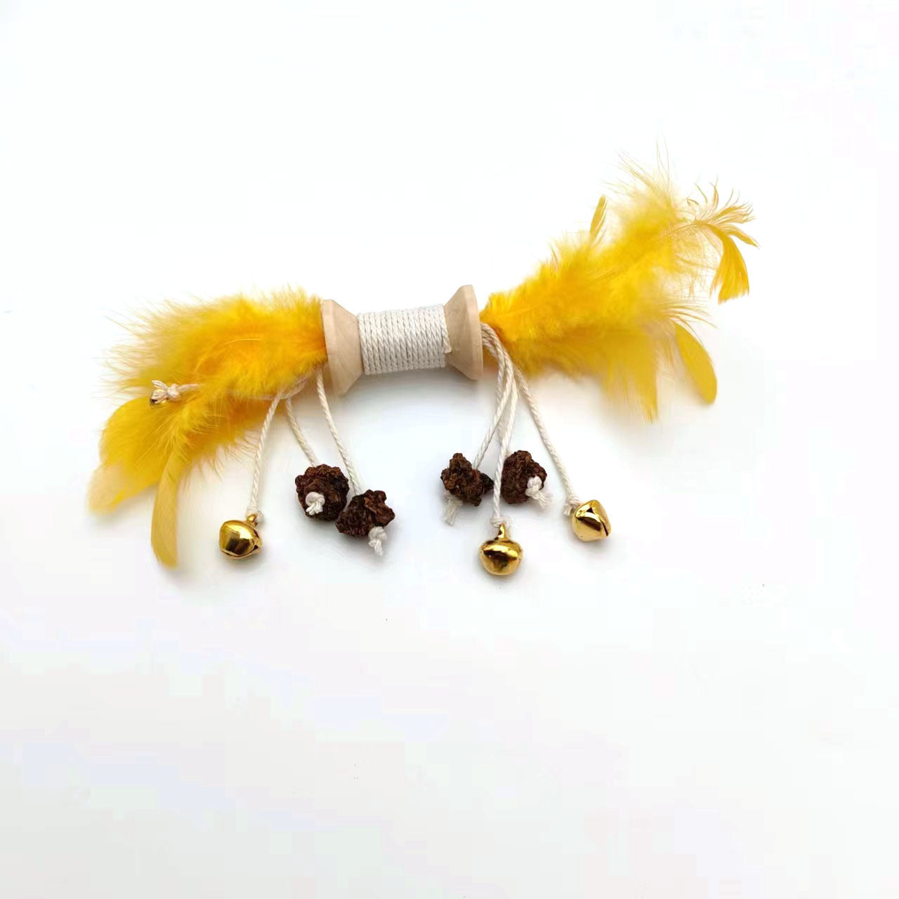Jouet de Chat en Plumes Colorées avec Cloches