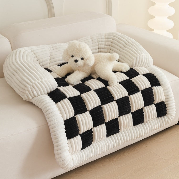 Tapis de Chenil Échequier pour Animaux - Confort Optimal