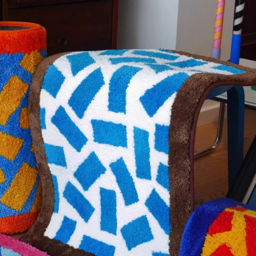Tapis Carré Coloré Dopamine pour la Maison