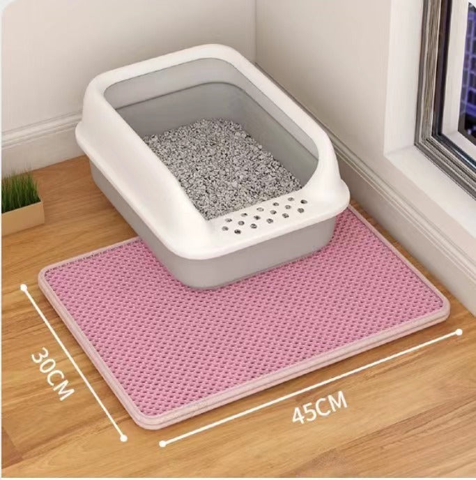 Tapis à Litière pour Chat à Double Couche Anti-Éclaboussures