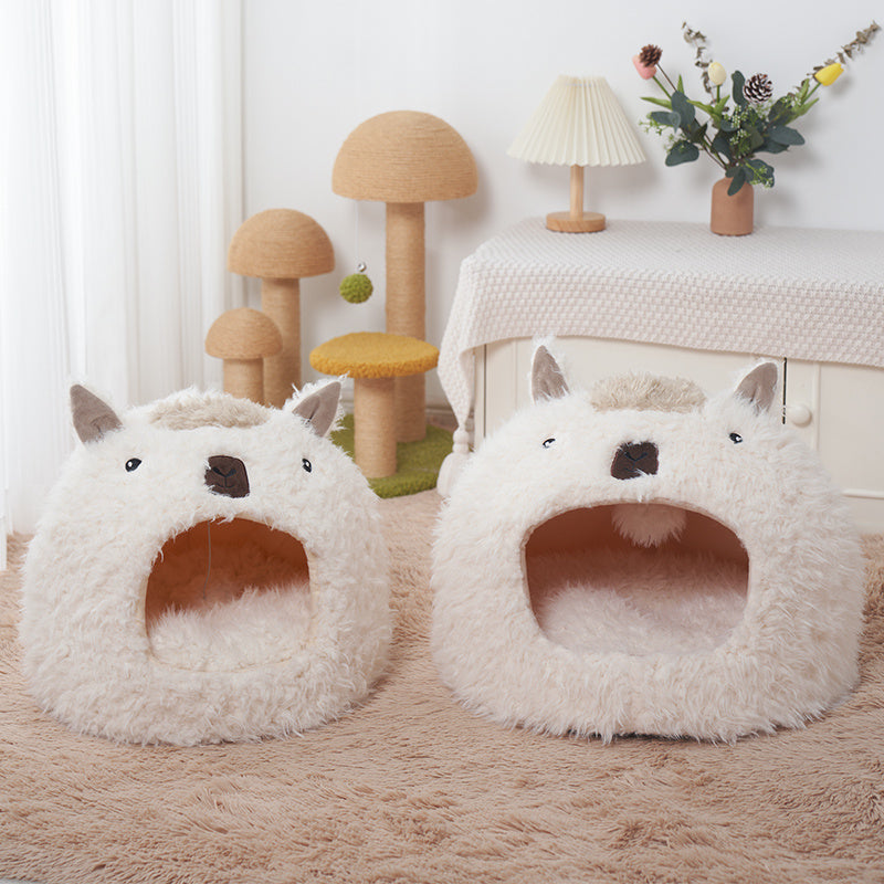 Coussin d'Alpaga pour Animaux - Lit Douillet et Chaud