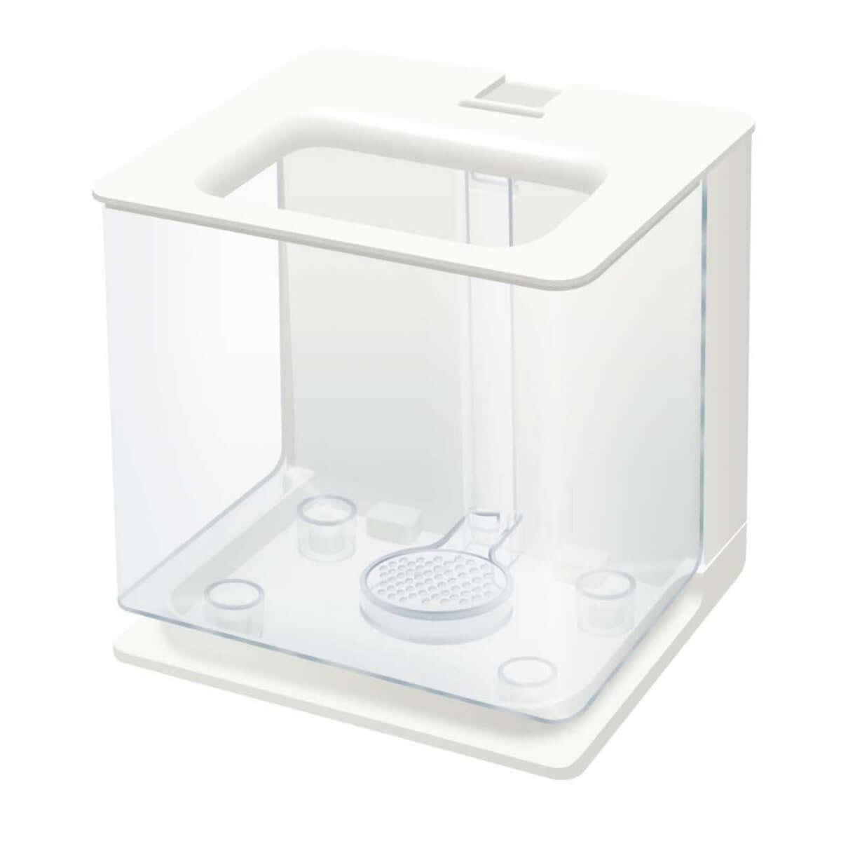 AquaClean Mini Aquarium Auto-Nettoyant, design moderne et compact, parfait pour petits espaces.