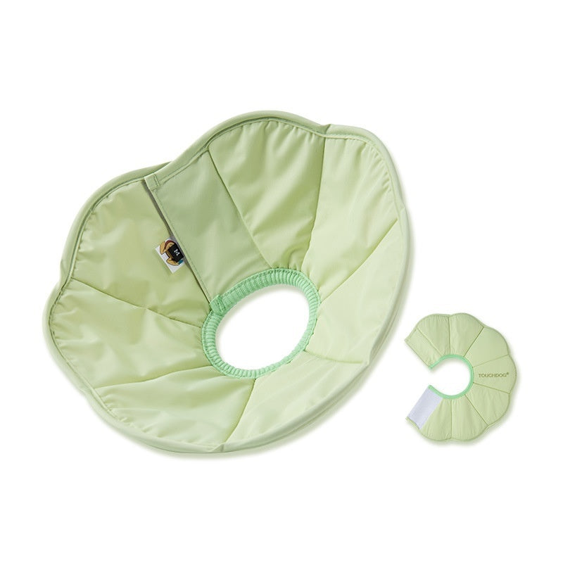 Collier imperméable anti-léchage pour chien, couleur verte, idéal pour le confort et la protection des animaux.