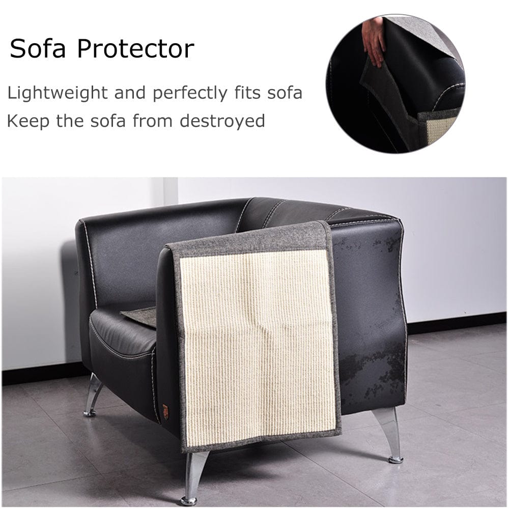 Tapis de protection pour meubles avec panneau en sisal, léger et ajusté, protège le canapé des griffes de chat.