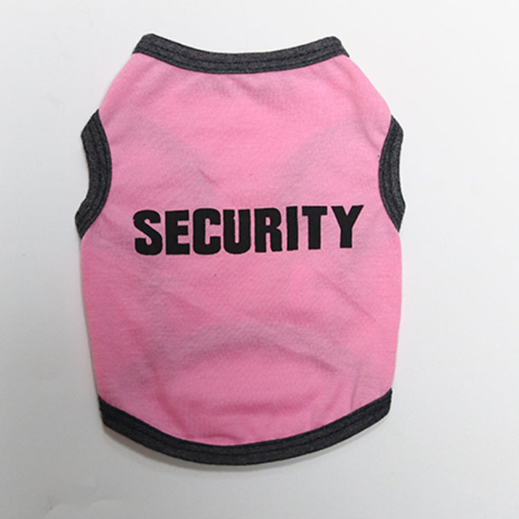 Gilet de sécurité en coton rose pour petit chien, design confortable avec inscription SECURITY.