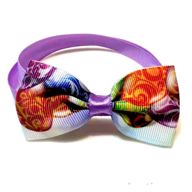 Élégant nœud papillon de Pâques pour animaux, coloré et confortable, parfait pour les célébrations festives.