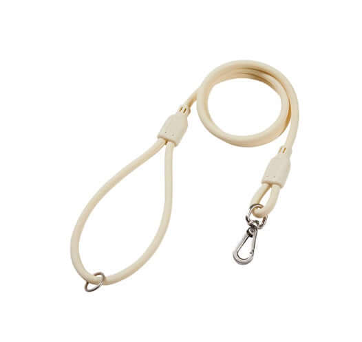 Collier et laisse étanches pour chien, couleur beige, en PVC résistant à l'eau, pour taille M et S.