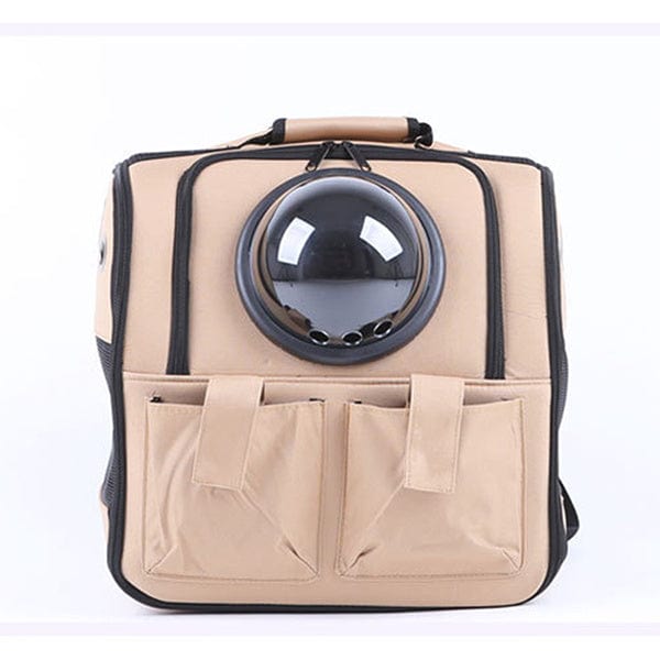 Sac à dos espace pour animaux de compagnie avec fenêtre en bulle, poches et design ergonomique.