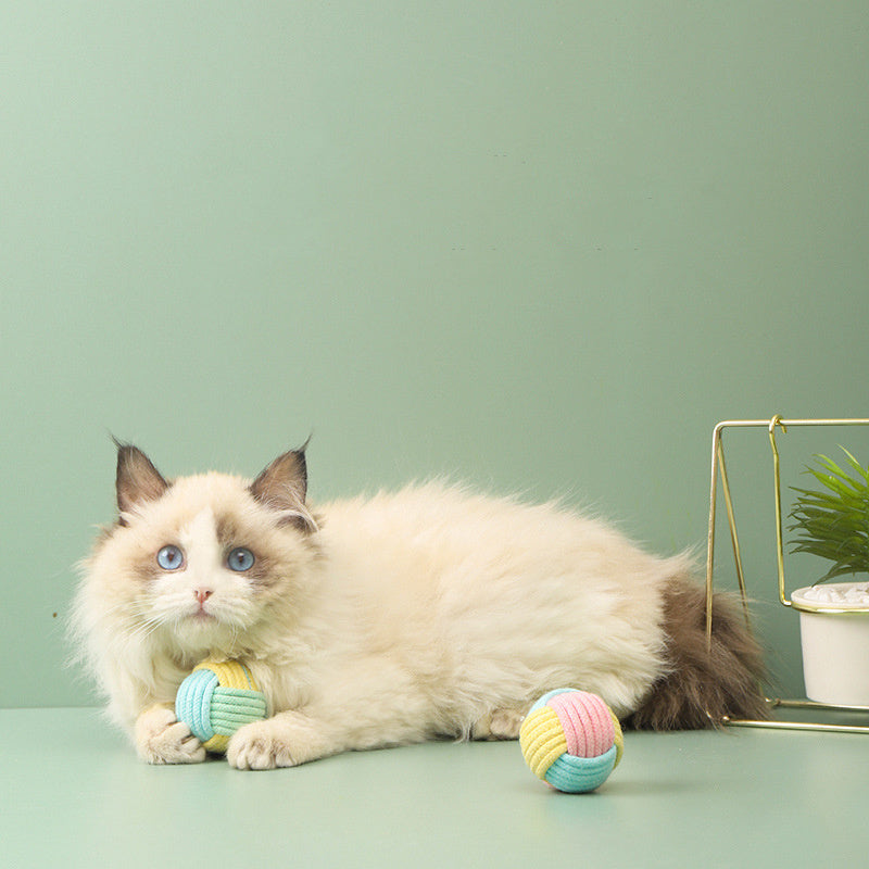 Jouet en Peluche en Coton pour Chats - Boule Anti-Ennui