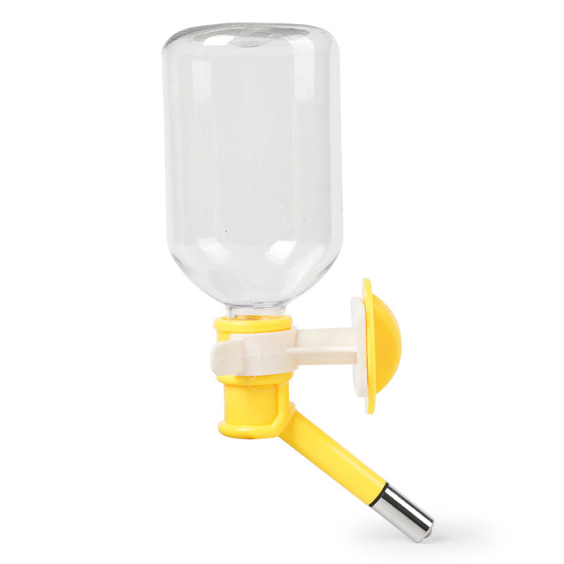 Distributeur d'eau suspendu pour animaux en plastique résistant, 500 ml, facile à installer et idéal pour petits animaux.
