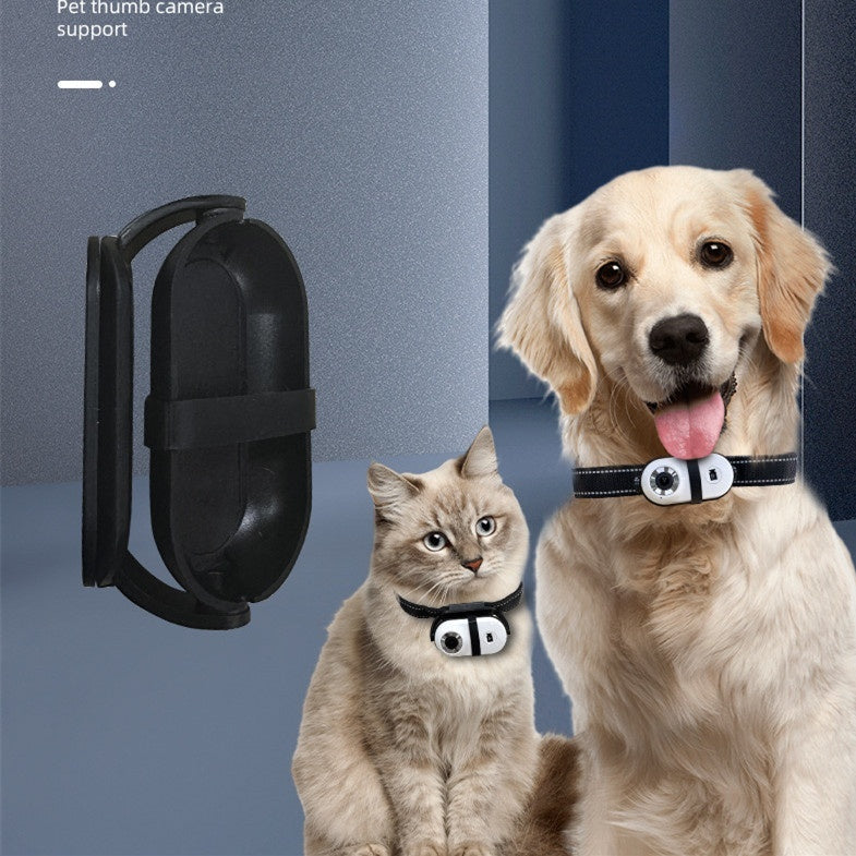 Caméra mini HD pour animaux sur collier, avec support pour chien et chat, idéale pour la surveillance.