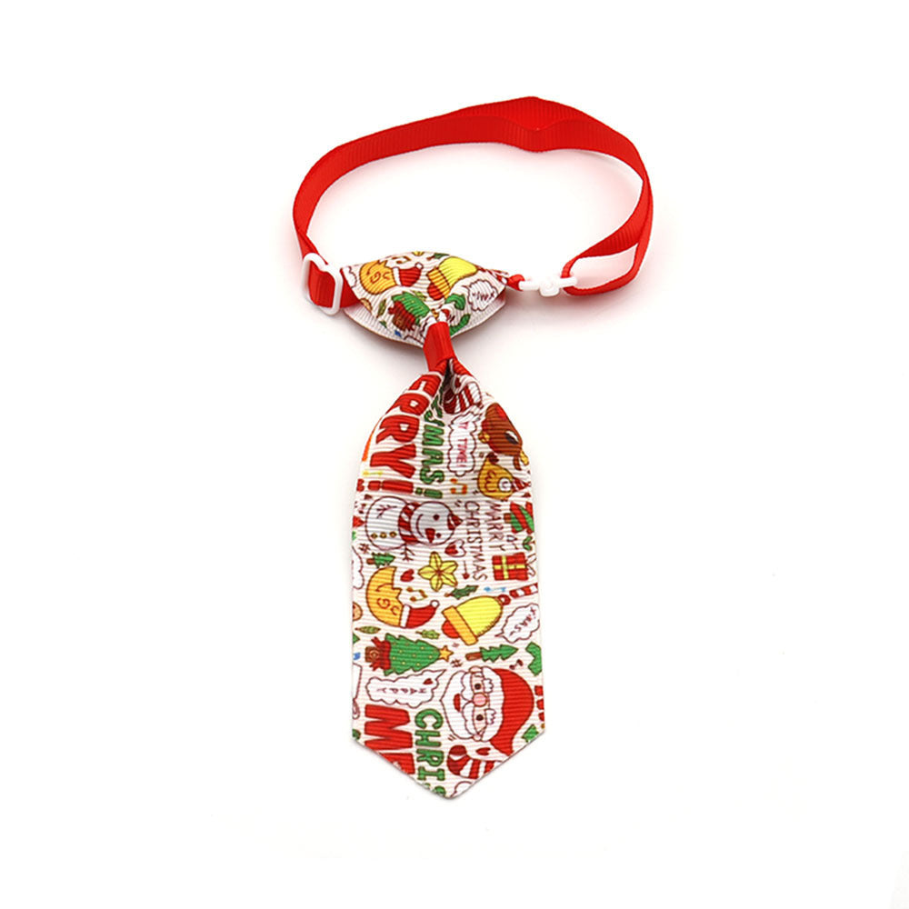 Nœud papillon de Noël pour animaux avec motifs festifs et couleur rouge, idéal pour les fêtes.