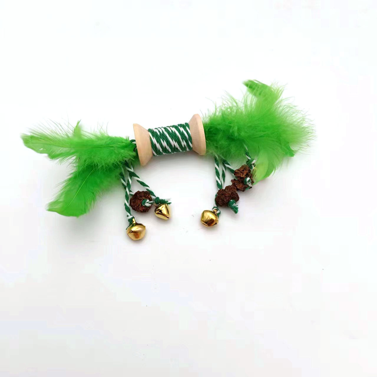 Jouet de Chat en Plumes Colorées avec Cloches