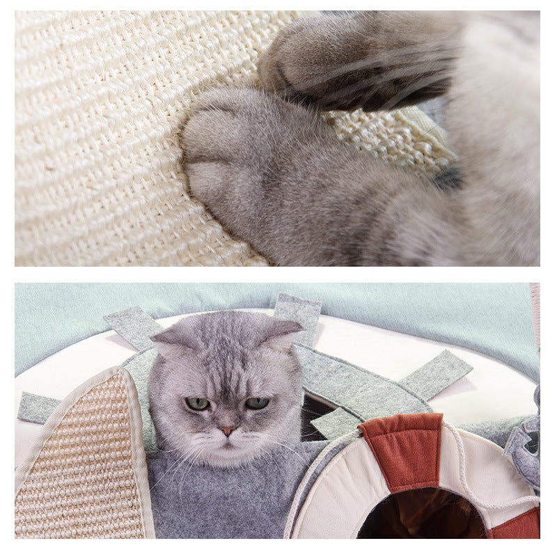 Litière Semi-Enfermée Pliable pour Chat