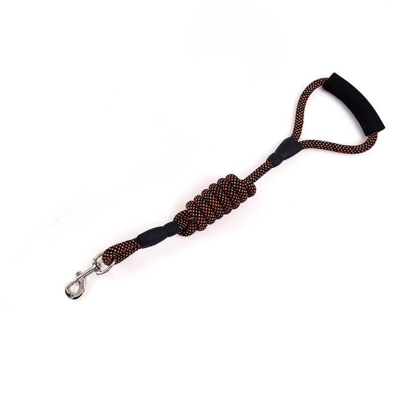 Corde de Traction pour Chien en Nylon Doré avec prise ergonomique pour un confort optimal.