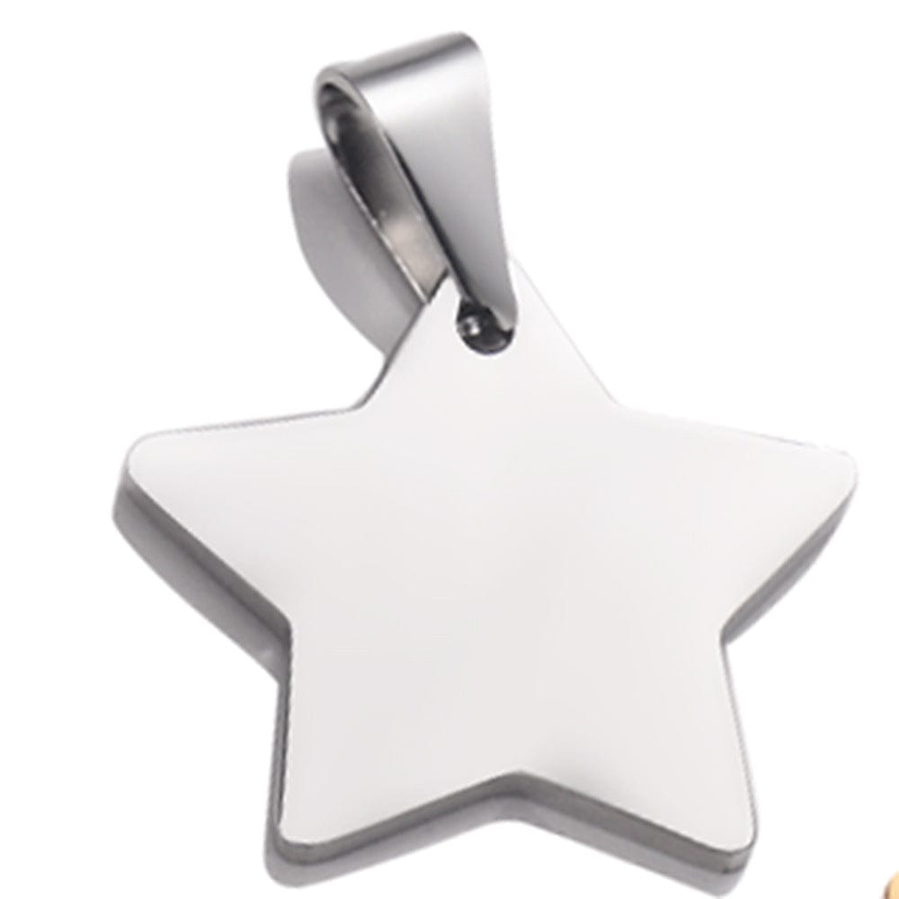 Pendentif étoile en acier inoxydable, design élégant et moderne pour collier, durable et résistant à la corrosion.