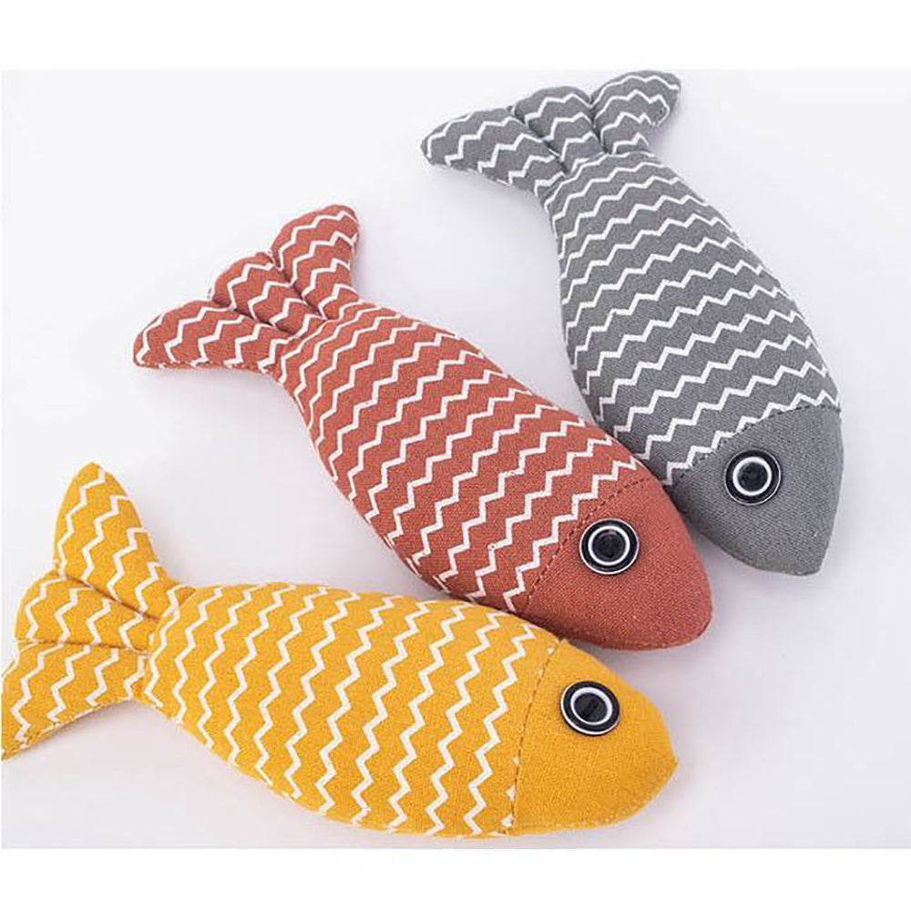 Jouet en Poisson en Jute pour Chats avec Catnip
