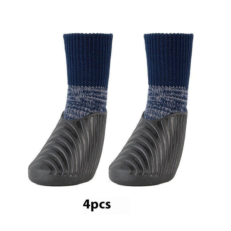 Chaussures de sport extérieures pour animaux, 4 pcs, caoutchouc waterproof, semelle antidérapante, confort optimal.