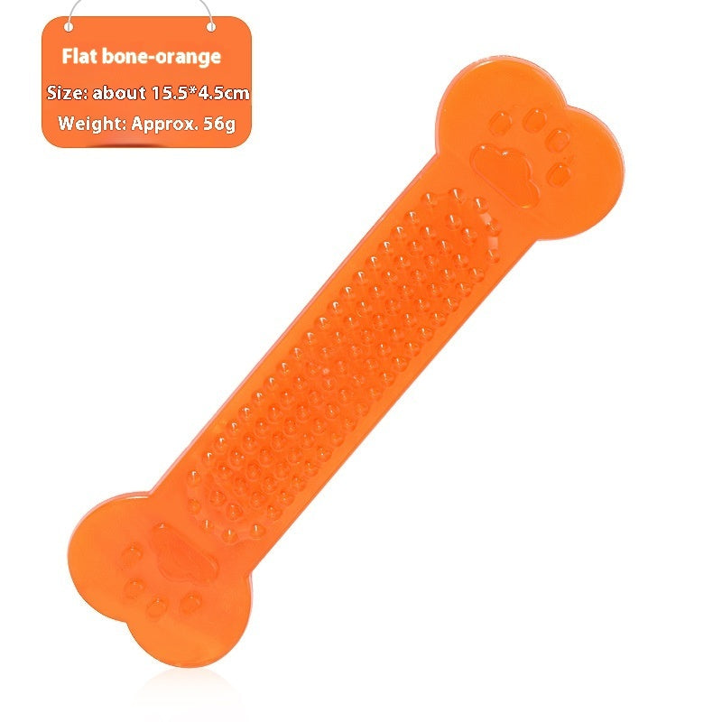 Jouet en os plat transparent en PVC pour chien