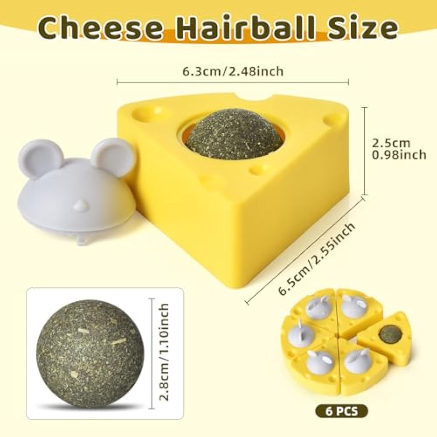 Balles de Catnip en Forme de Fromage pour Chats