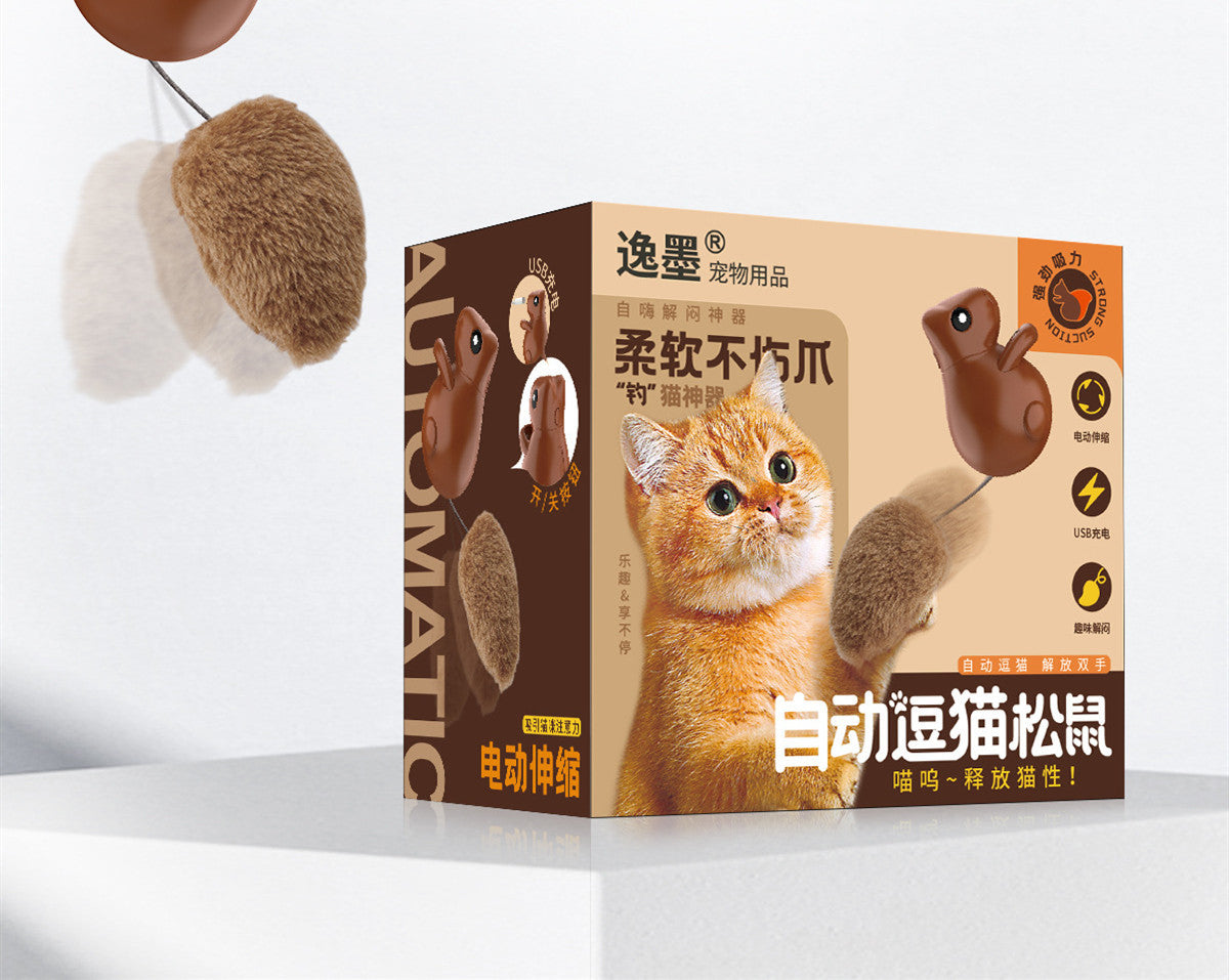Jouet à Teaser Intelligent pour Chat Écureuil - Chargement USB