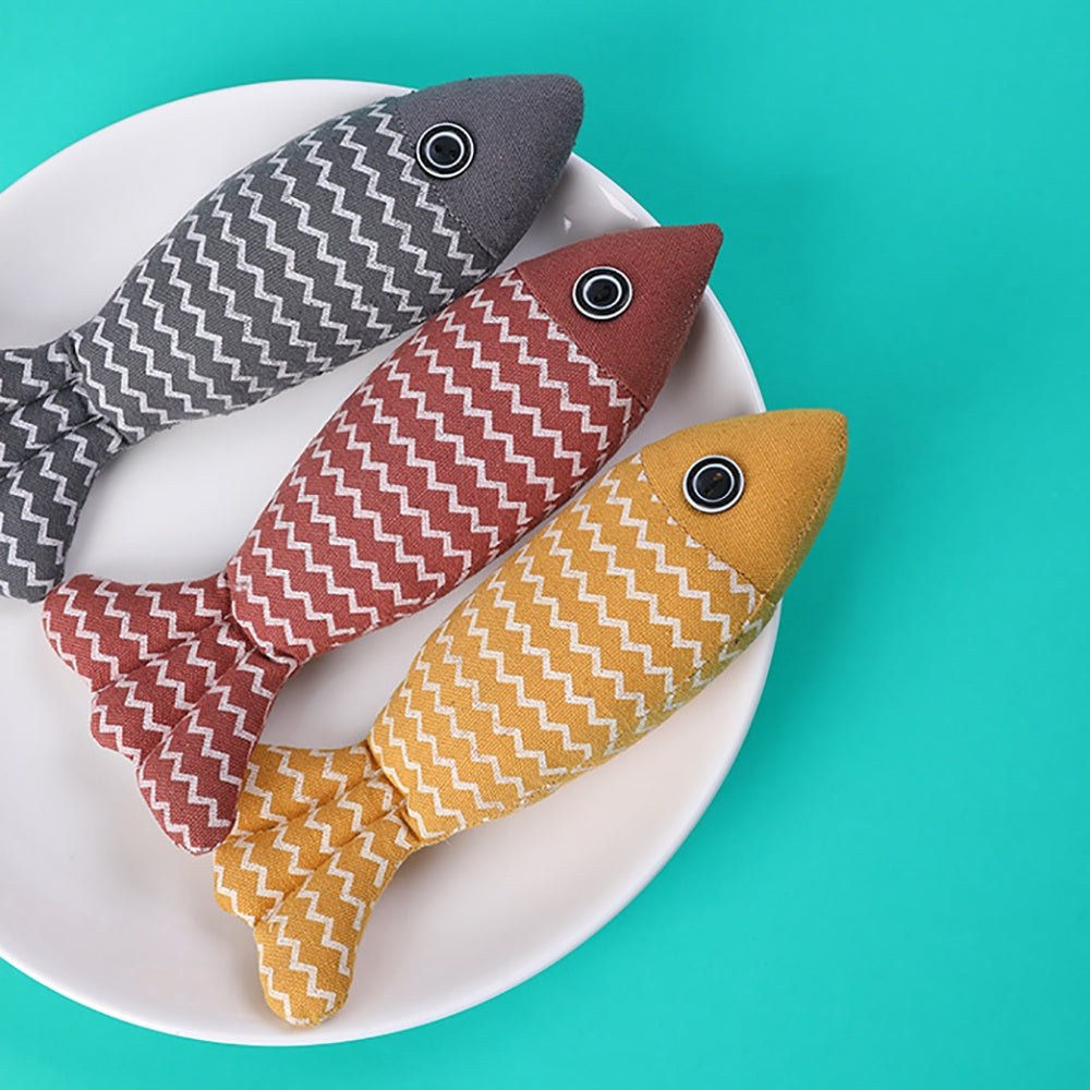Jouet en Poisson en Jute pour Chats avec Catnip