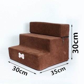 Escaliers pour animaux de compagnie, 3 marches confortables en velours de daim, dimensions 30cm x 35cm, pratique et élégant.