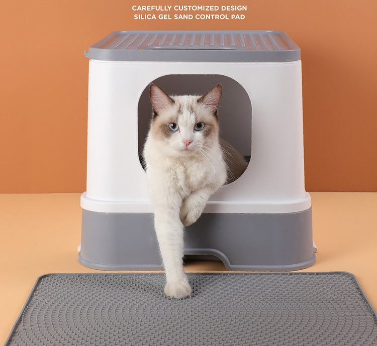 Tapis de Litière en Silicone Anti-Sable pour Chats