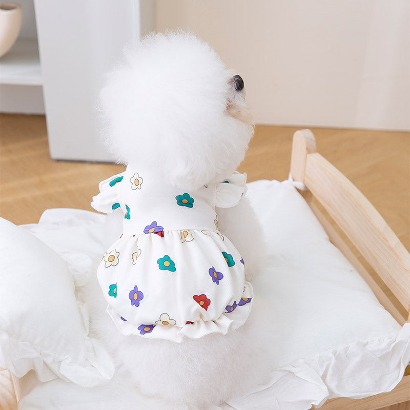 Robe Imprimée Fleurs Légère pour Chien