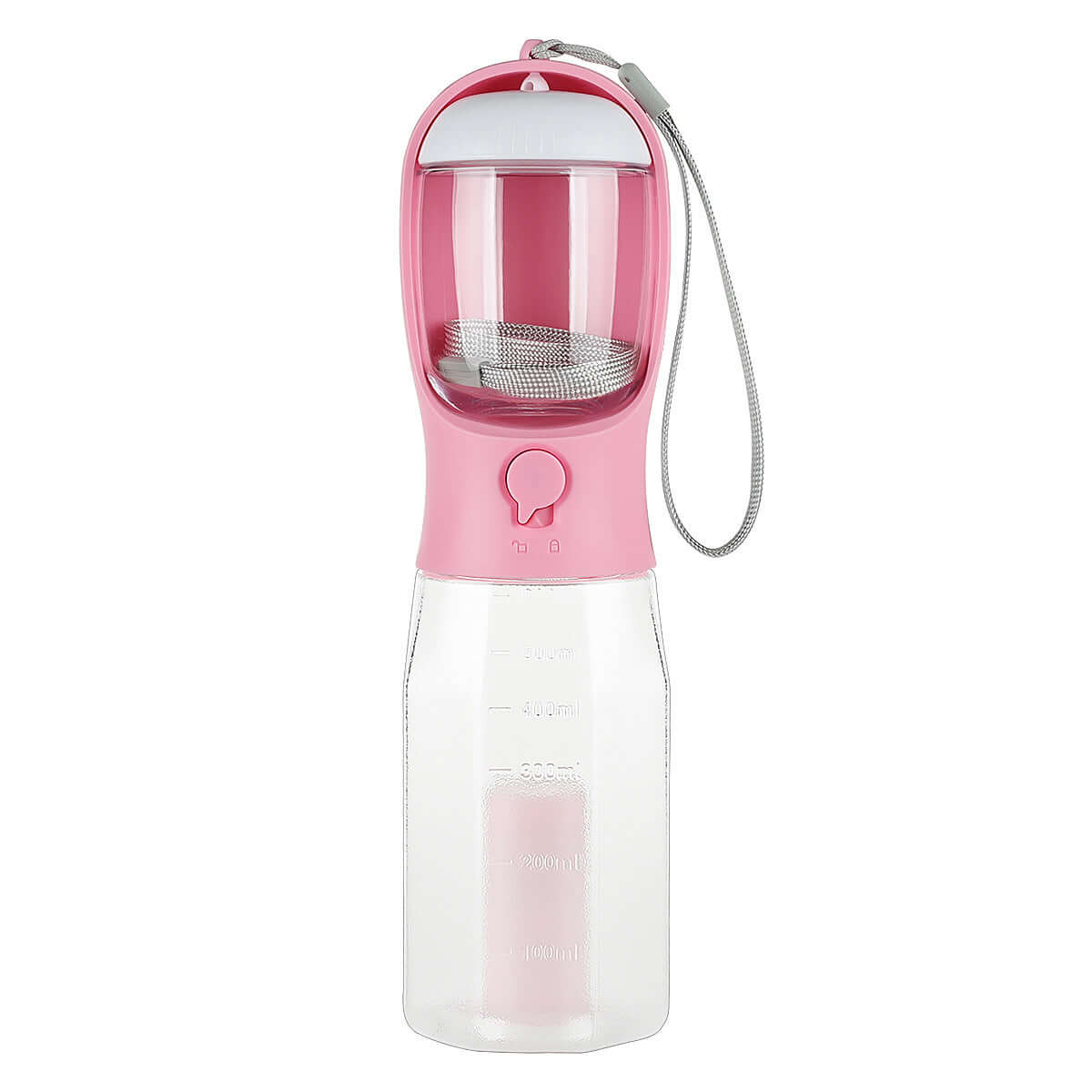 Bouteille d'eau portable 3 en 1 pour chiens et chats, design élégant et fonctionnel, idéale pour les aventures outdoor.