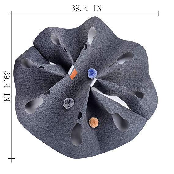 Couverture à trou pour chat gris/bleu