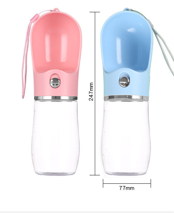 Gobelet d'eau portable pour animaux, rose et bleu, 380 ml ou 500 ml, pratique pour les sorties.