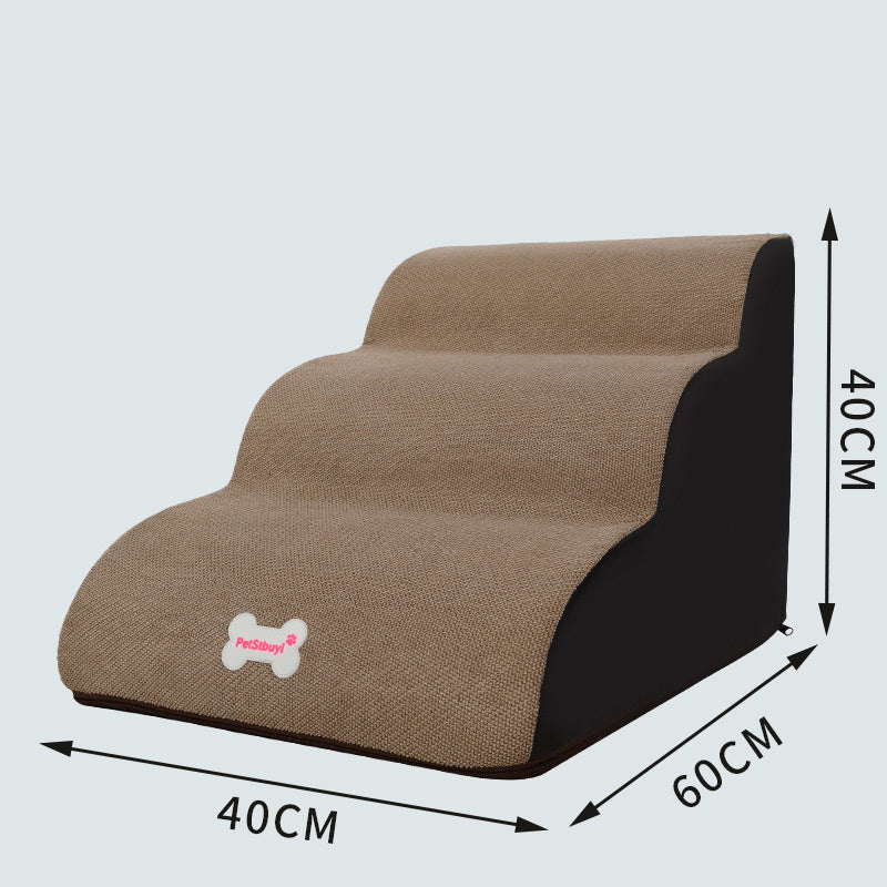 Échelle de montée pour chiens, pratique et esthétique, en tissu de haute qualité, aide les petits chiens à accéder aux lits.