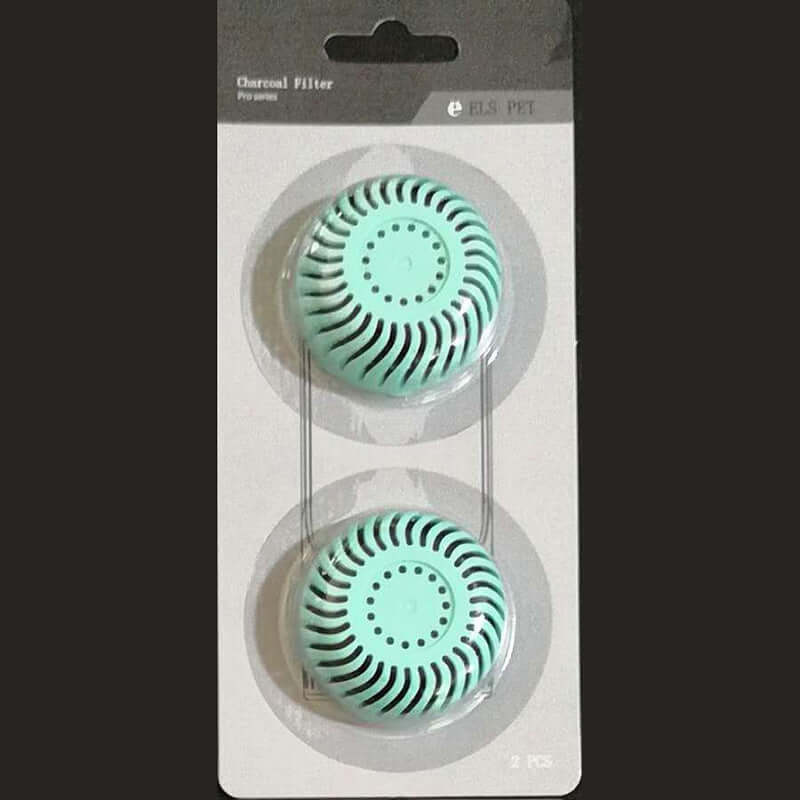 Filtre à charbon pour distributeur d'eau pour animaux, lot de 2 pièces, couleur verte.