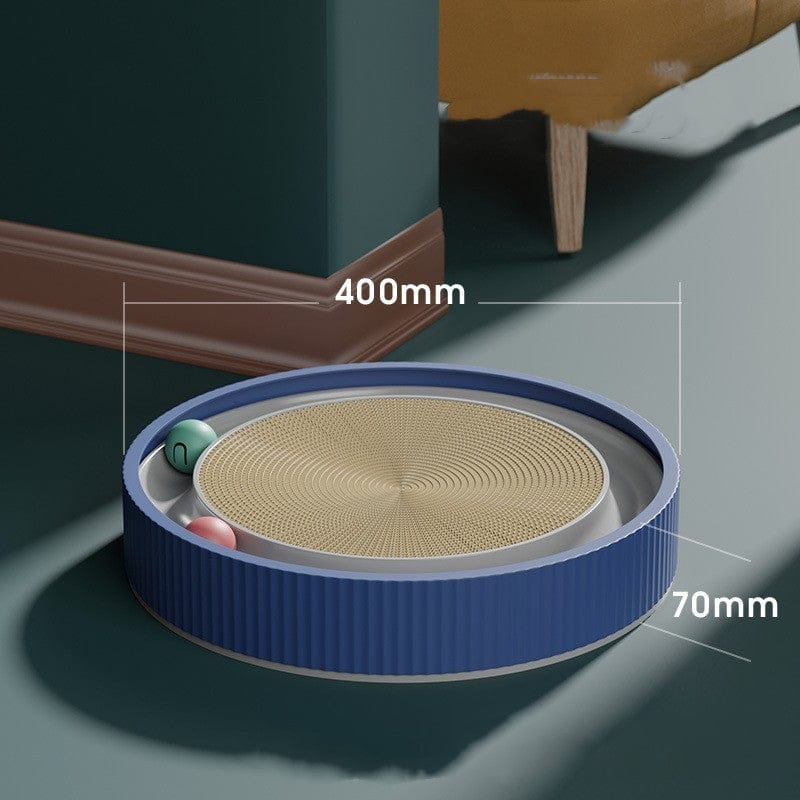 Jouet en papier corrugué pour animaux avec dimensions, idéal pour stimuler les jeux de chats et chiens.