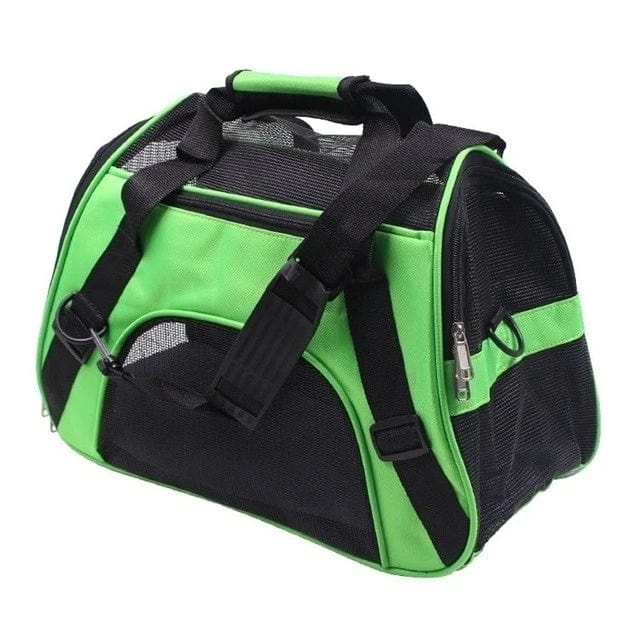 Sac à dos pour chien vert, pratique pour le transport, adapté aux promenades en toute sécurité.