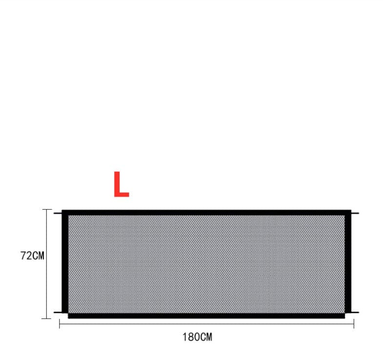 Clôture de protection pour animaux en nylon pliable, dimensions 180cm x 72cm, idéale pour sécurité des animaux.