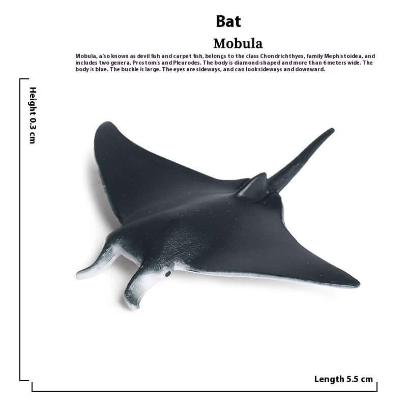 Modèle de poisson diable en plastique durable, jouet cognitif marin pour enfants, stimule l'imagination et la cognition.